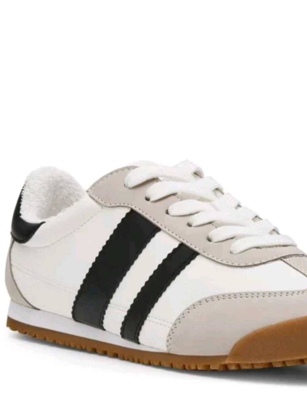 Dolce Vita White, Black & Gum Retro Runner Sneakers